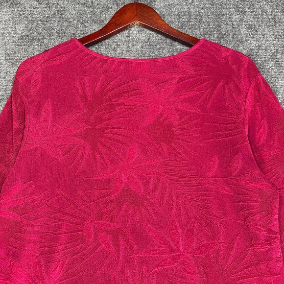 Chicos Top Womens Large Burgundy Print Stretch Knit Long Sleeve Pullover - Picture 6 of 6